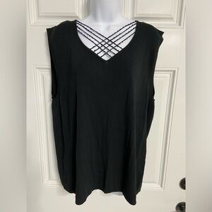 4- FINITY Black Knit Strappy Sleeveless Top
